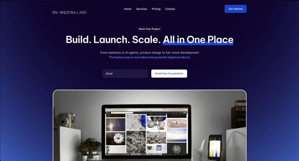 Medical diagnostics laboratory website interface for Enhanceyaa Labs built by Utilaiz World